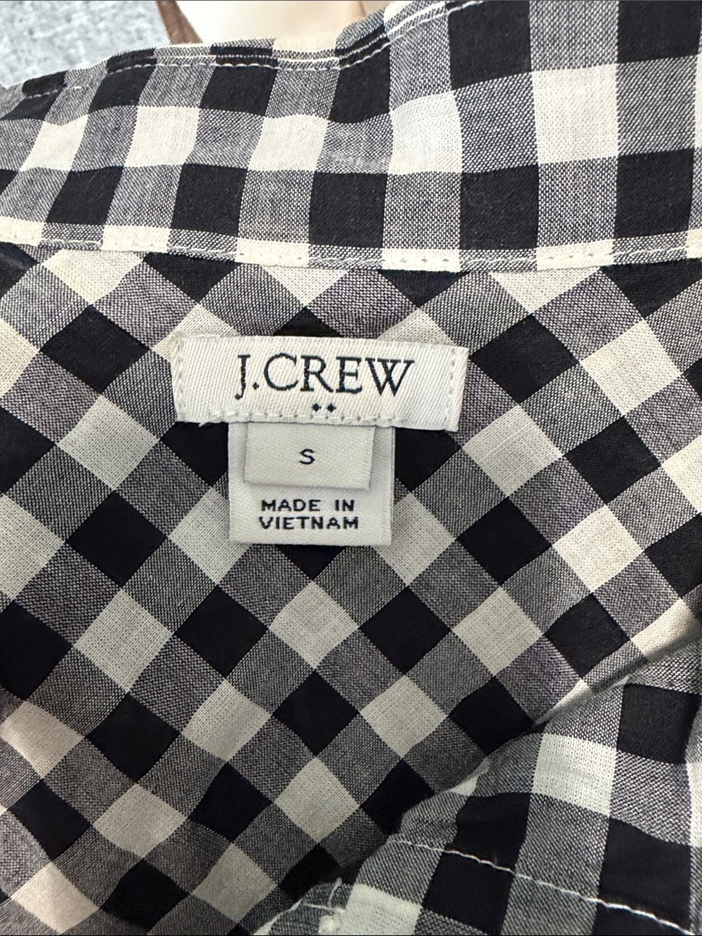 J. Crew Black and White Gingham Button-Up Shirt - Picture 3 of 3
